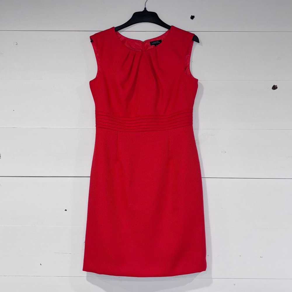Tahari Arthur S. Levine Sleeveless Lined Polyester Sheath Dress Vibrant Red 10